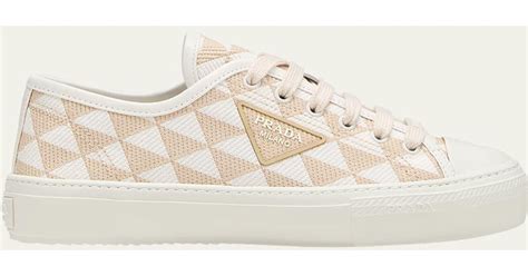 prada jacquard shoes|Prada Triangle Jacquard Low Top Sneaker (Women) .